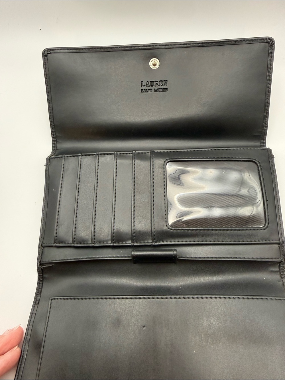 Ralph Lauren Black Embossed Leather Long Wallet - Picture 3 of 7